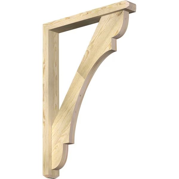 Olympic Craftsman Rough Sawn Bracket w/ Offset Brace, Douglas Fir, 4